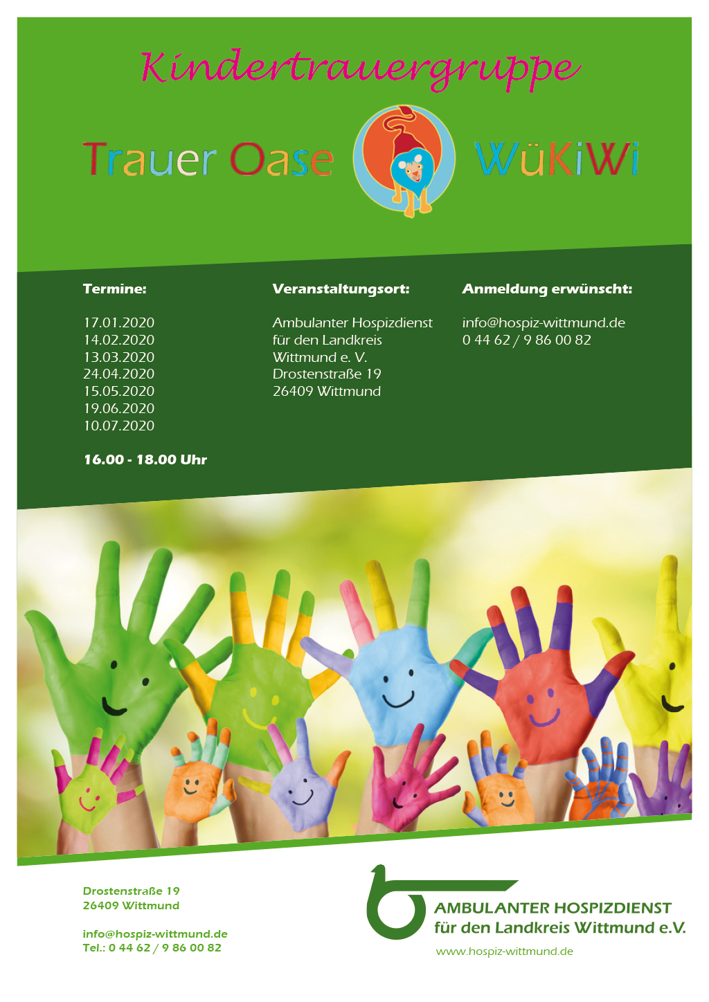 Plakat Kindertrauergruppe Erstes Halbjahr 2020